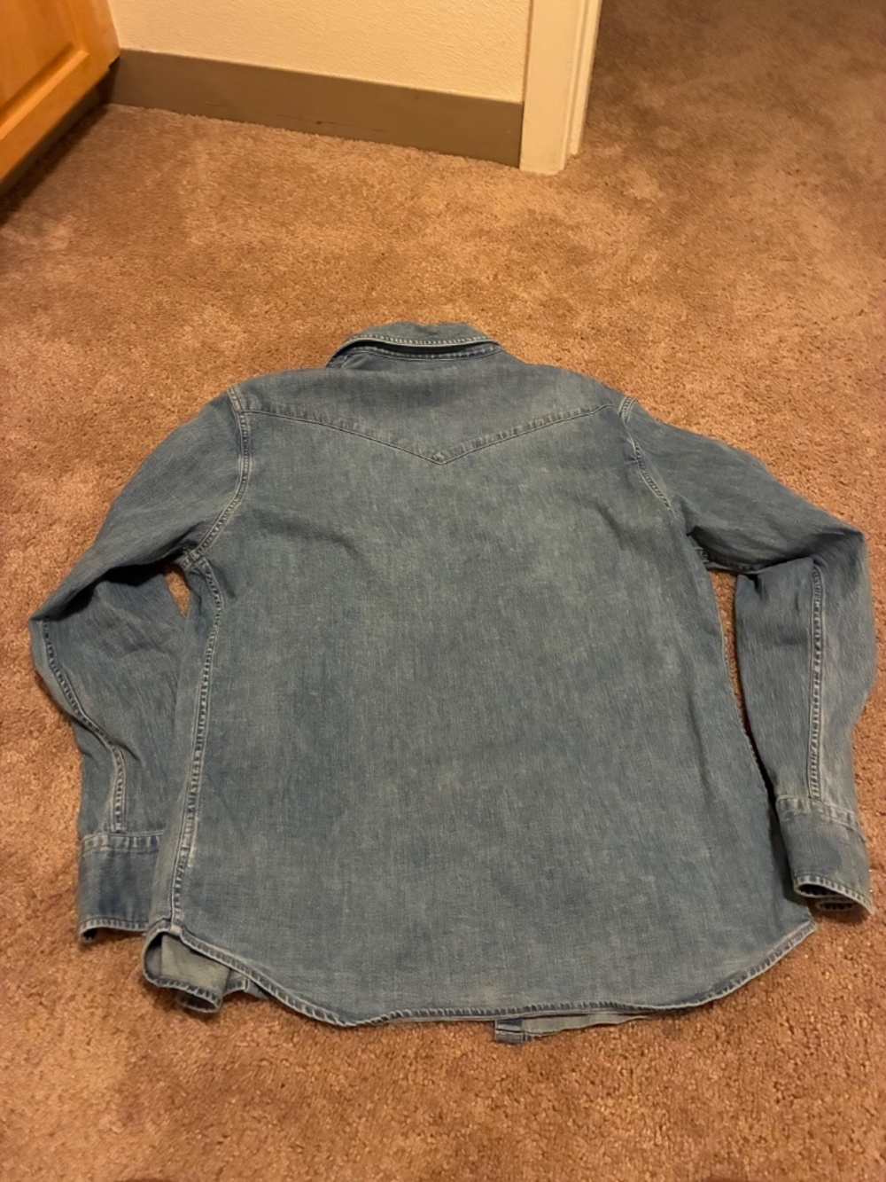 Faherty The Western Shirt Denim Mens large - Picture 5 of 7